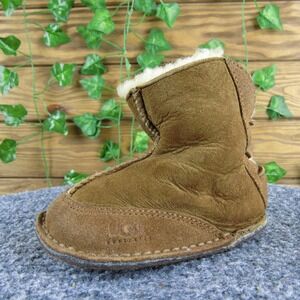 UGG Australia Suede‎ Shearling Boots Toddler Kids 8 Brown Slip On Warm Comfort